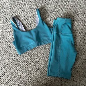 Zella Blue Ribbed Active Set